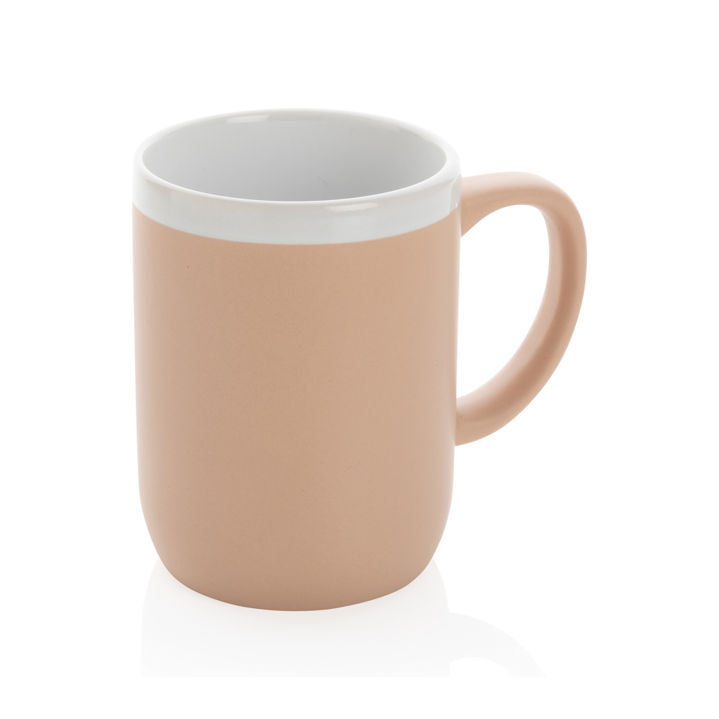 Ceramic mug with white rim 300ml.